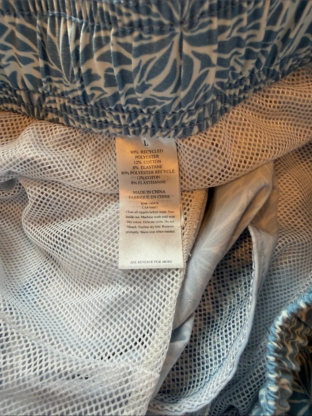 Faherty Light Blue Floral Swim Trunks